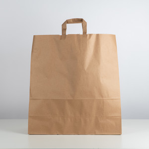 Papperspåsar m. platta handtag - Naturfärgad - Bild 1