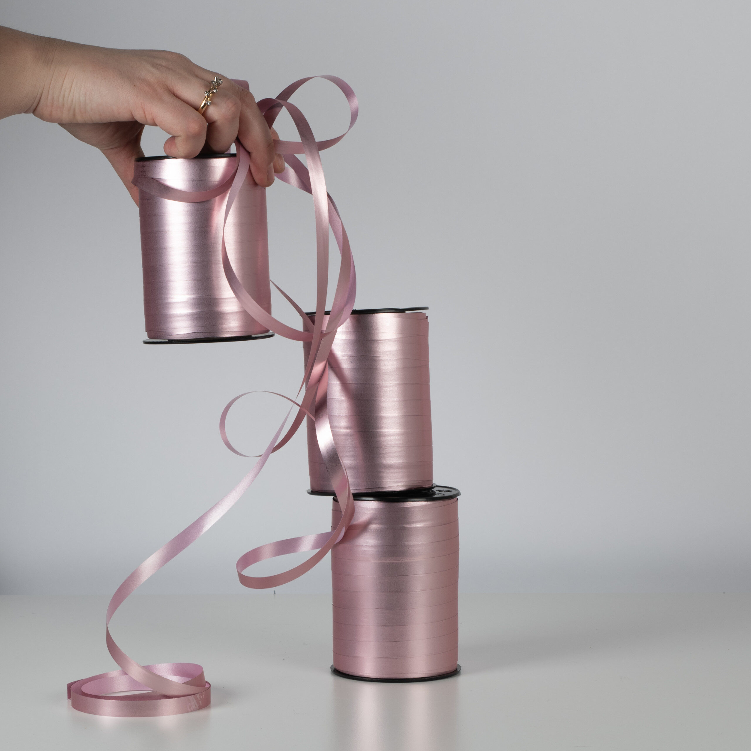 Presentband Matt Metallic - Gammelrosa 3-pack - Bild 2