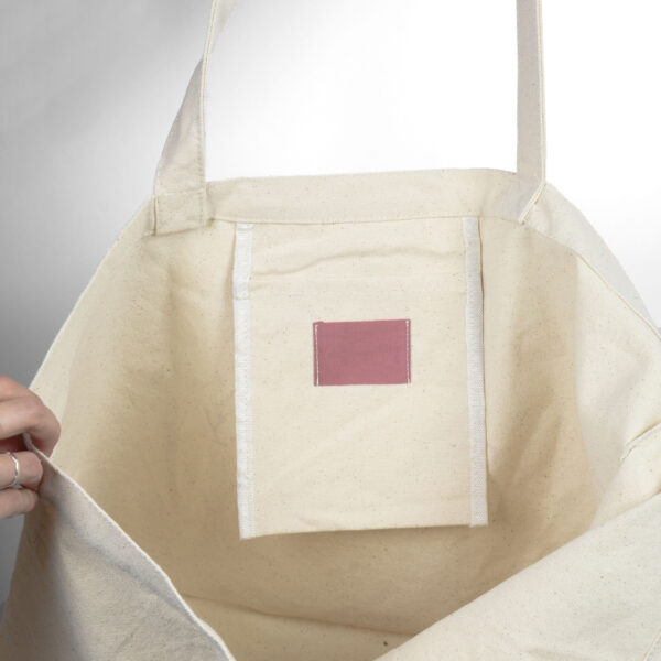 Totebag i bomull m. ficka