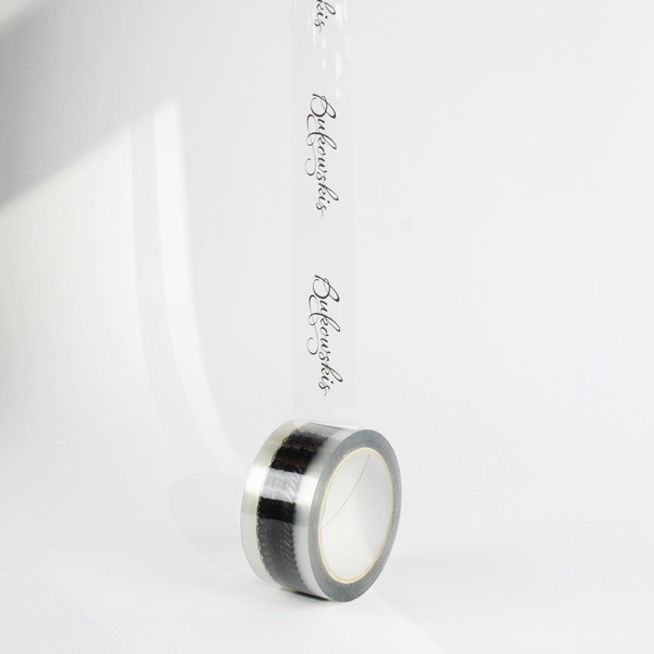 Transparent packtejp m. tryck
