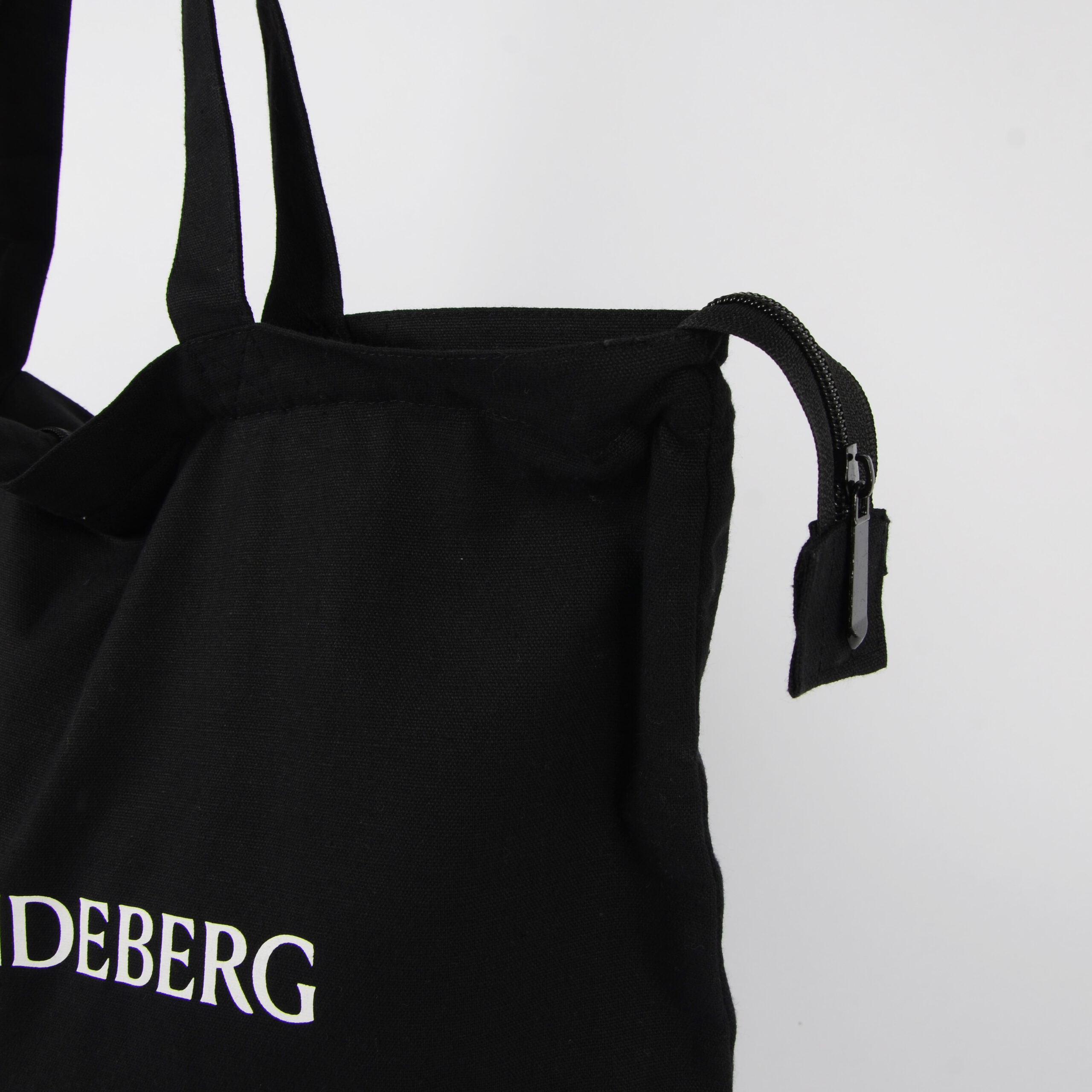 Tote bag svart i bomull m. dragkedja - Bild 2
