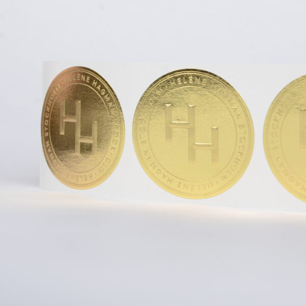 Etiketter guld med egen design