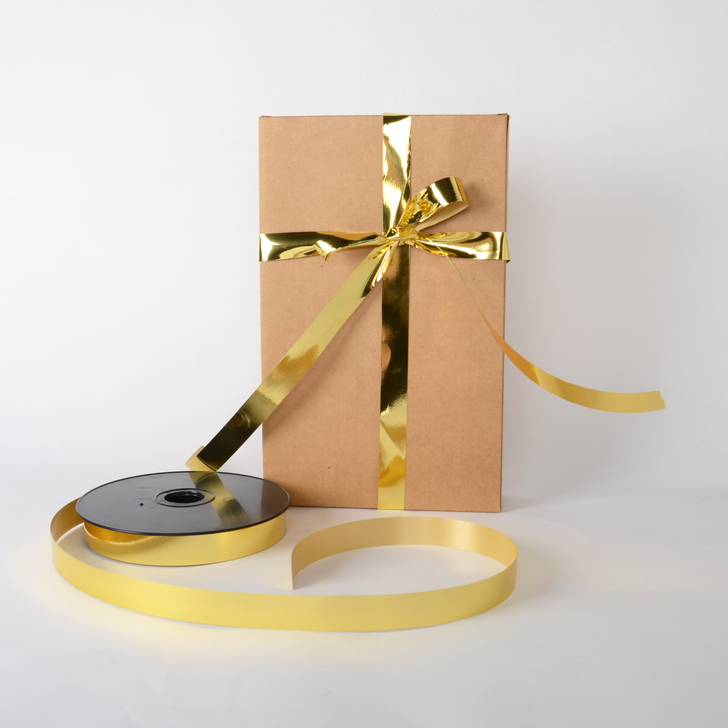 Presentband Metallic matt - Guld 19mm bred rulle 3-pack - Bild 1