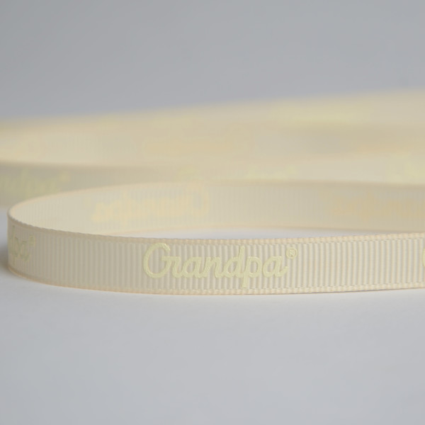 Grandpa - Presentband smalt logga Creme 10mm