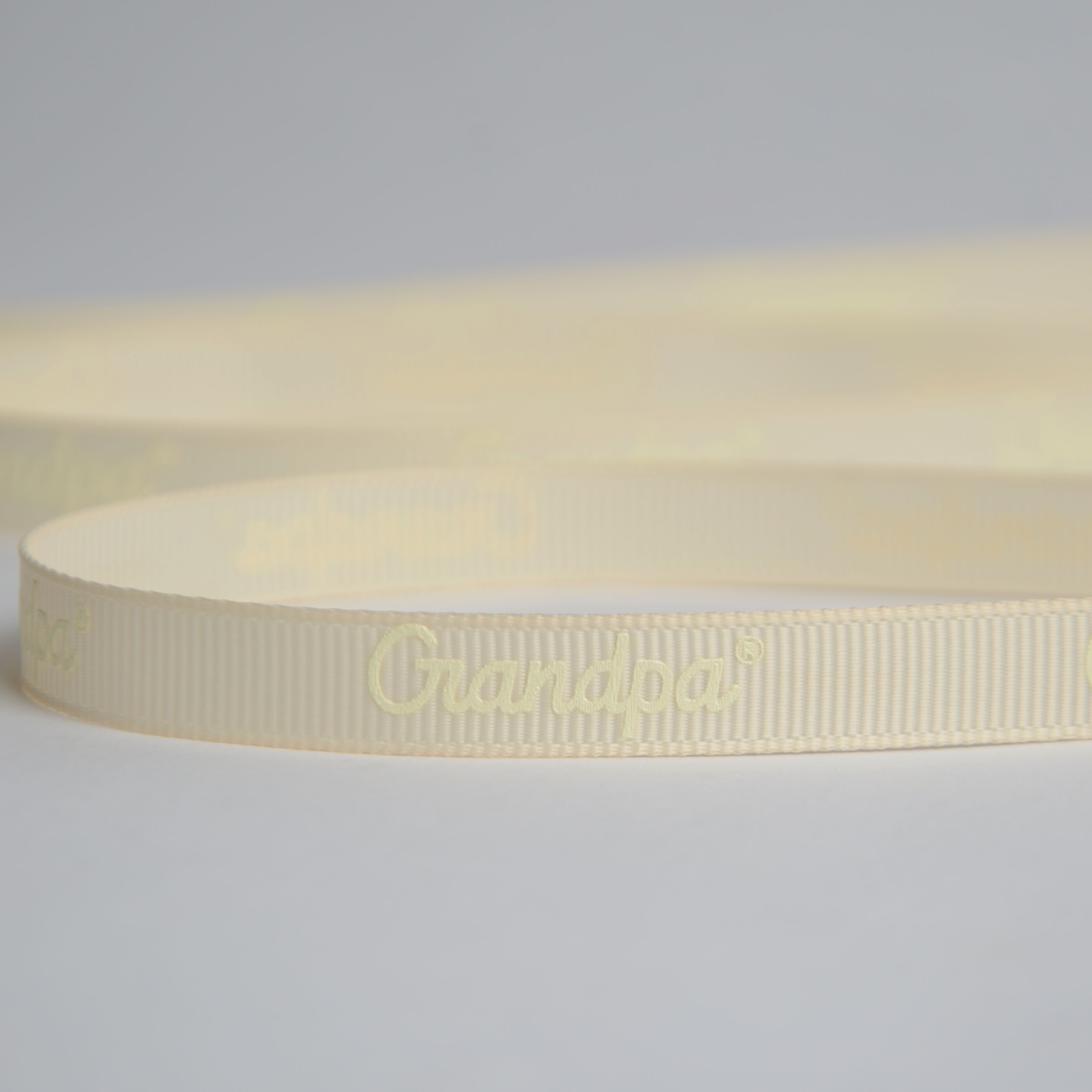 Grandpa - Presentband smalt logga Creme 10mm - Bild 1