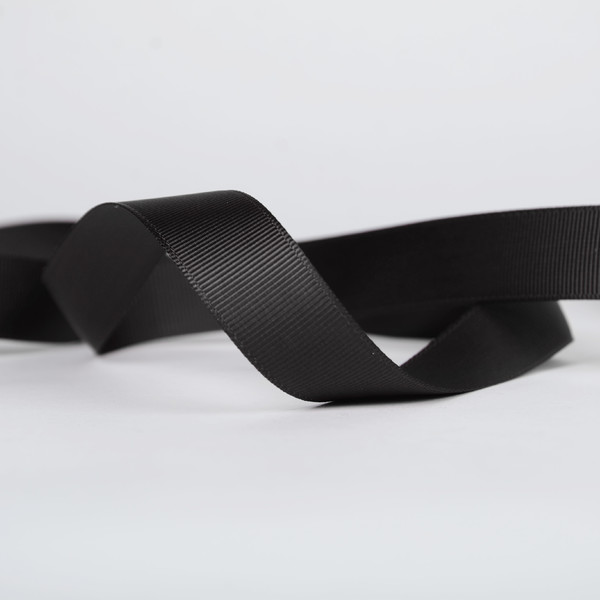 Gros grain band - Svart 19 mm