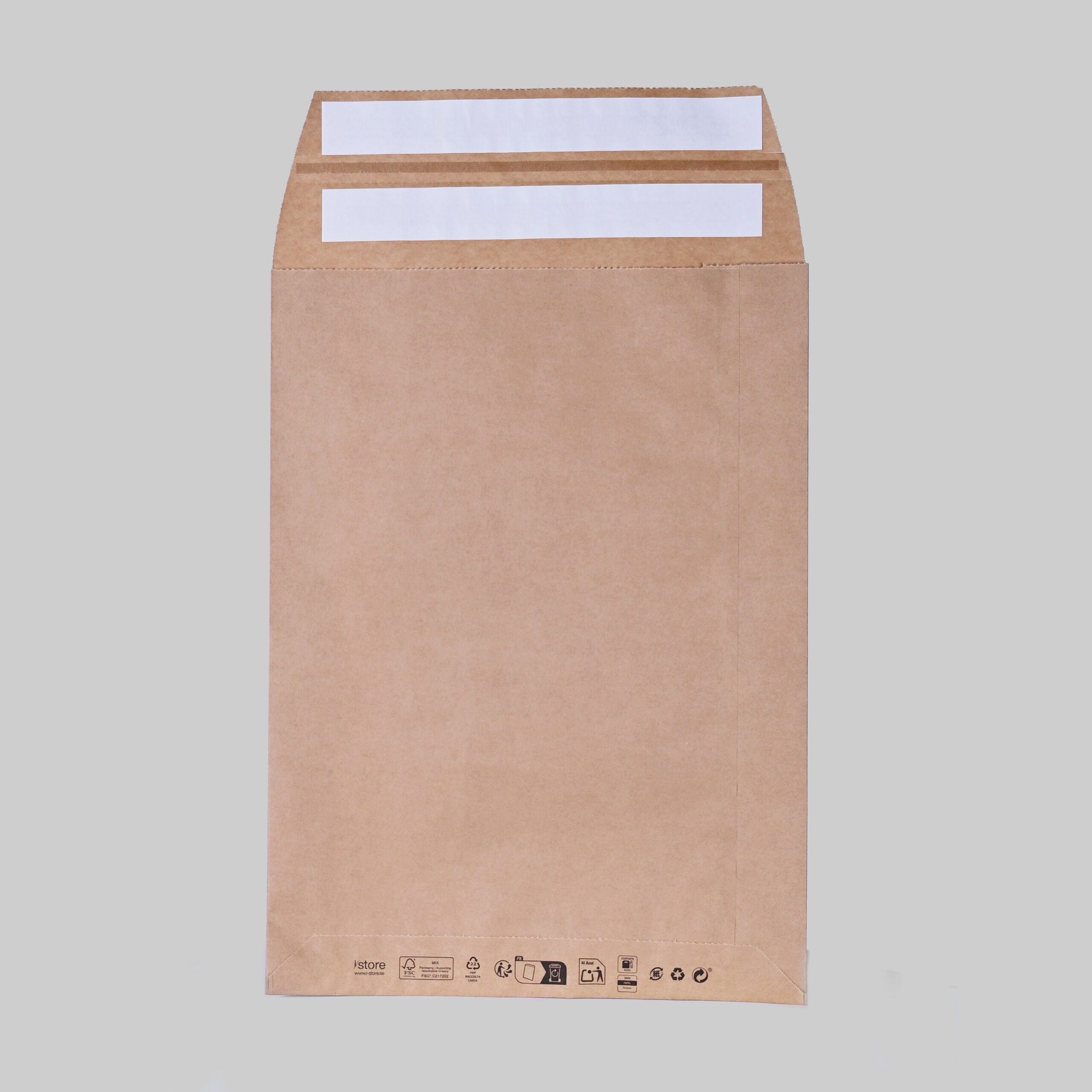 E-handelspåse Papper, V-botten T/R - Medium (400st/fp) - Bild 1